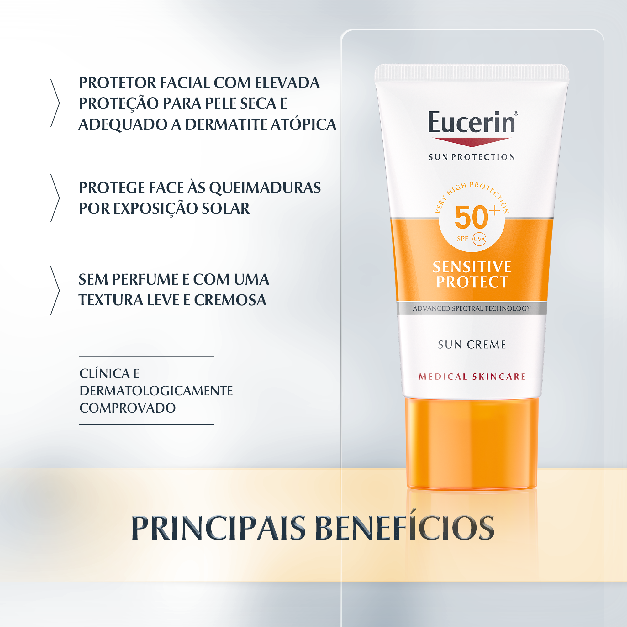 Creme Solar Rosto FPS 50+ - Protector Solar | Eucerin
